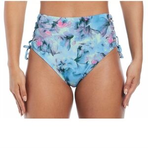 Nike Lace-Up Bikini Swim Bottom, Blue, Floral, Size XL, NWT